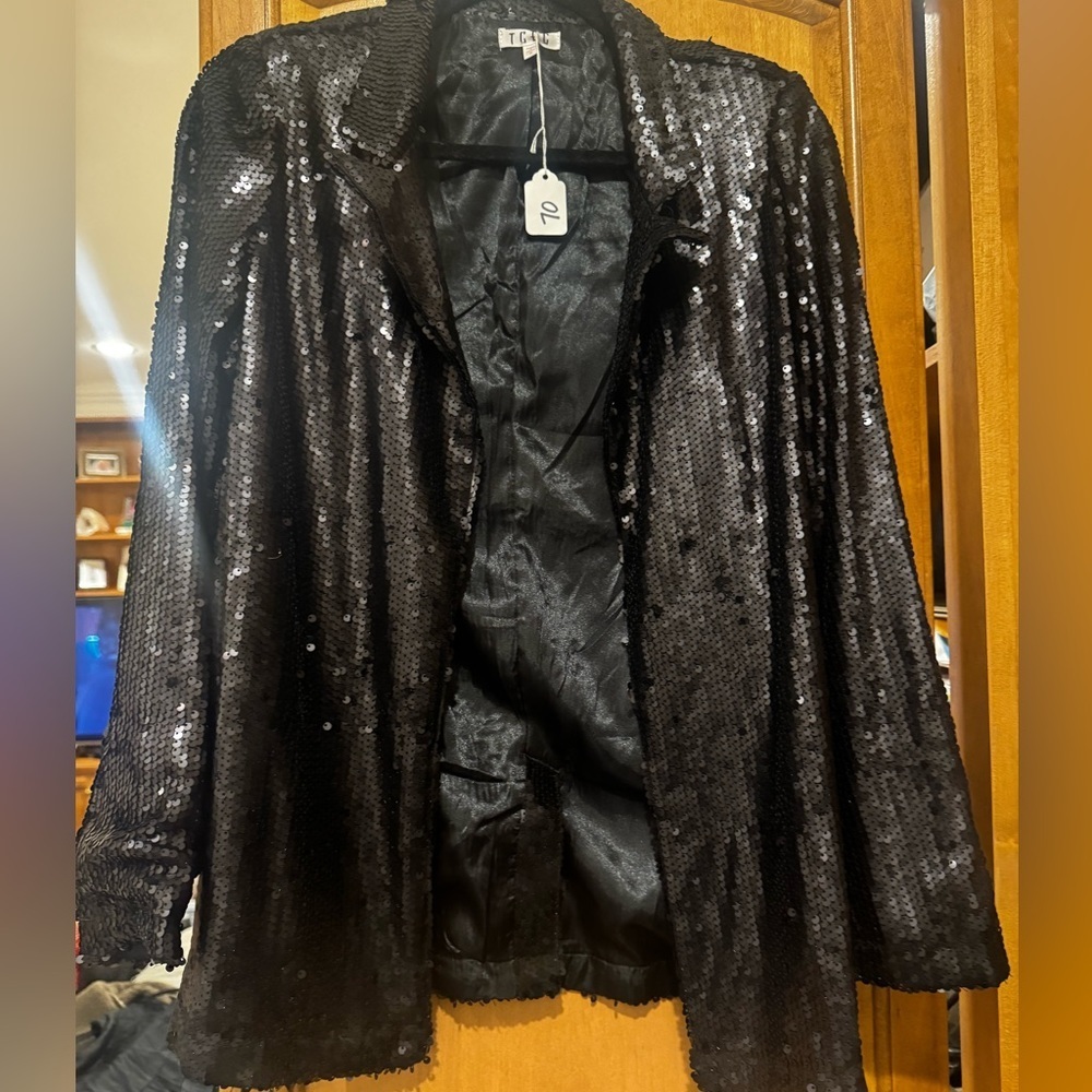 NWT Black sequined blazer - Picture 6 of 9